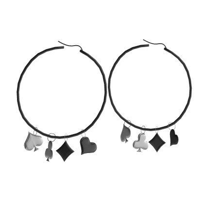 gray card suit hoop earrings Roblox item