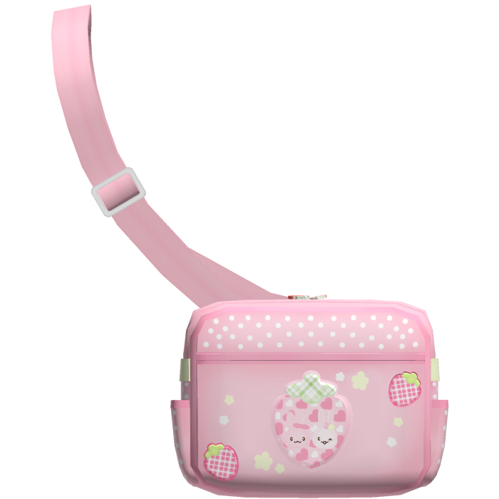  ♡ ꒰ light pink bunny strawberry front bag ꒱ ♡