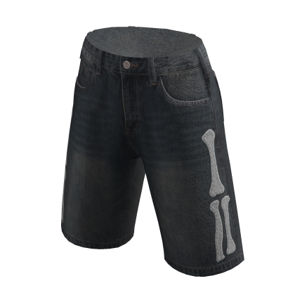 Light Denim Skeleton Jorts thumbnail