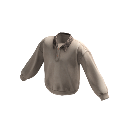 Baggy Collared Polo Sweater Beige thumbnail