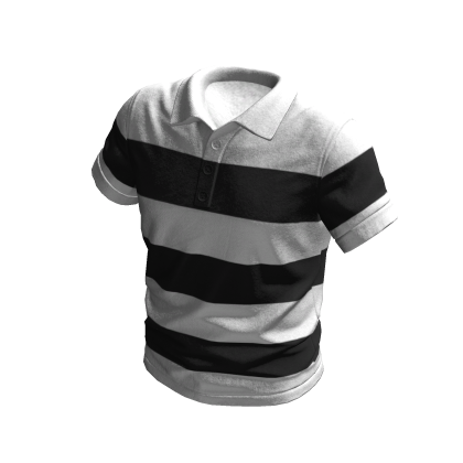 Striped Polo Shirt (Black & White)
