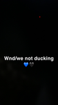 Wnd we not ducking