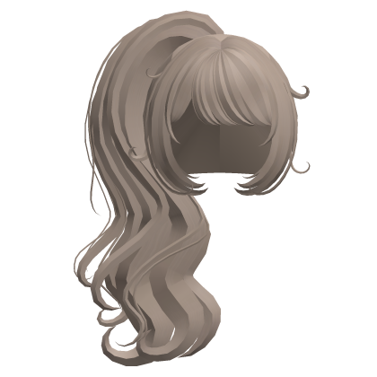 ♡꒱ adorable long dust brown cute swirly ponytail Roblox item