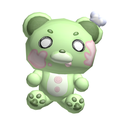 cutesy zombie green bear plushie
