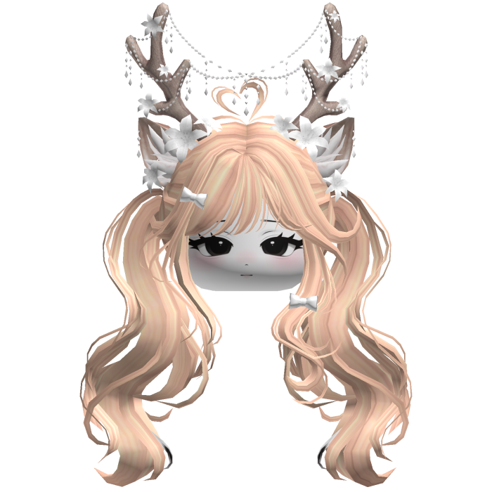 Ethereal Christmas Fairy Fawn Pigtails w/ Antlers