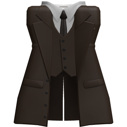 Brown Long coat with White Suit | Vest, R6 Girl