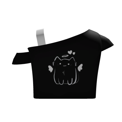 ♡ black angel kitty off shoulder shirt