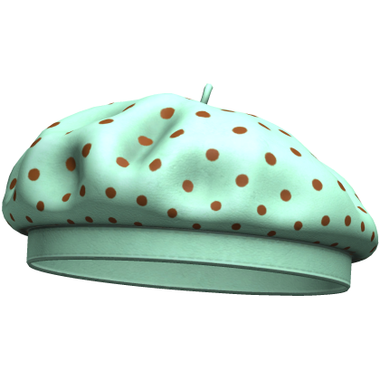 Cute Elegant Polka Dot Beret (Mint Chocolate) Roblox item