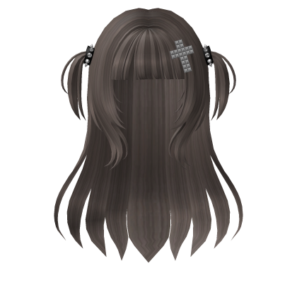 Long Straight Emo Goth Y2K Hair - Ash Brown
