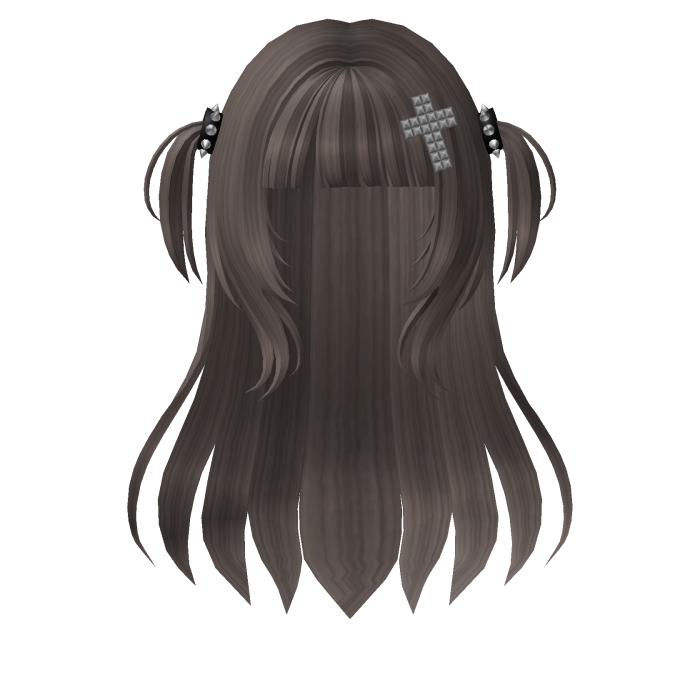 Long Straight Emo Goth Y2K Hair - Ash Brown