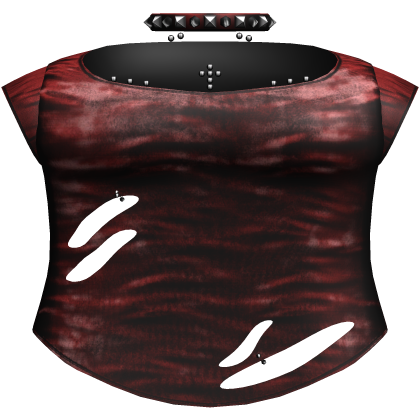 Emo Red Ripped Shirt /w Choker