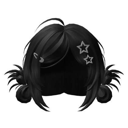 🍀Y2K Spikey Buns w Clips (Black) Roblox item