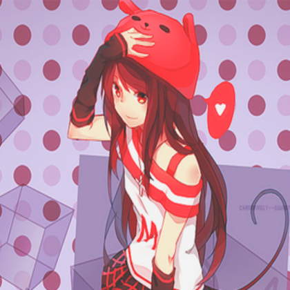 Anime girl with red hair Roblox decal