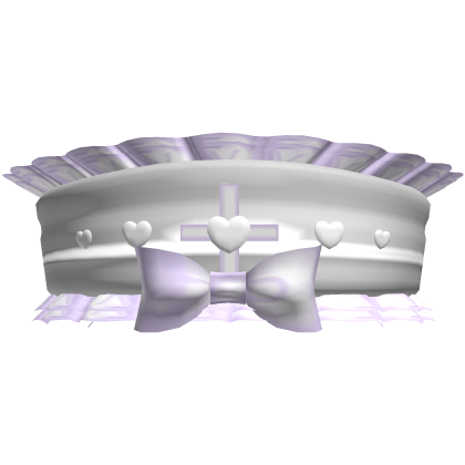 cute white lavender nurse doll ruffled bow hat ♡ Roblox item