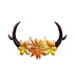 Autumn flowers wreath with horns