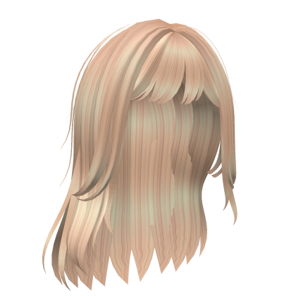 Long cute messy blonde doll hair Roblox item