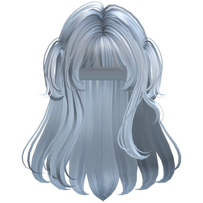 Light bleu soft layered hime hair