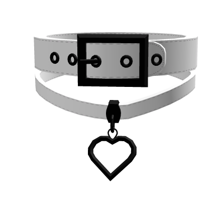 White Buckle Heart Choker