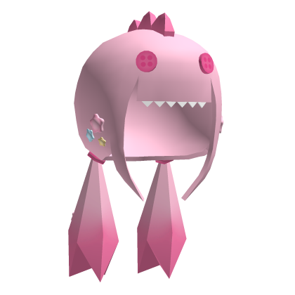 wii mii low poly silly pink dino pigtails hair Roblox item