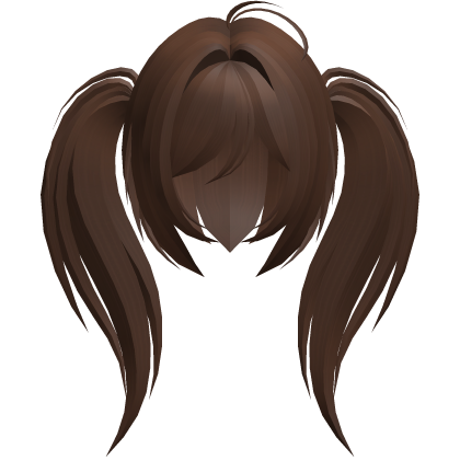 moe emo long fluffy side ponytails brown