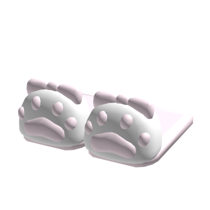 ♡ cutesi white paw slippers pink bow