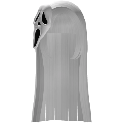 Vkei Hime Cut in White w/ Ghost Face Mask
