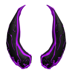 Majestic obsidian horns shimmering amethyst