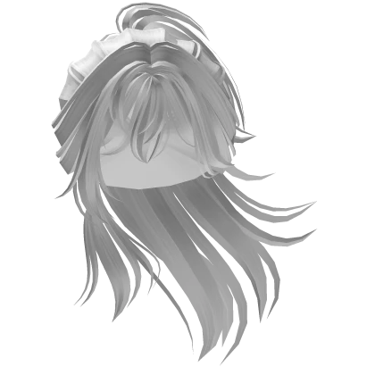 windy wispy messy wavy ponytail (white) Roblox item thumbnail