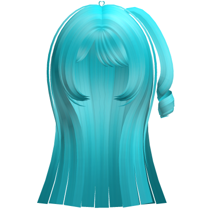 Long Straight Hair w/ Side Pigtail (Ocean Blue) Roblox item