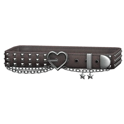 MURRAL （ミューラル）Starry chain belt 1.0 Brown Y2k Heart and Star Studded Chain Belt | Roblox Item