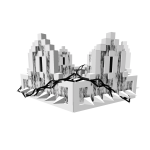 Black Onyx Gothic Thorned Chained 8-Bit Crown