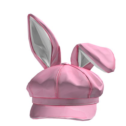 Leather Bunny Cap  Ears Pink Light