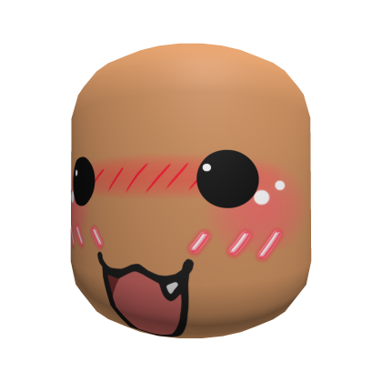Cute Blushing Fang Face - Tan Roblox item