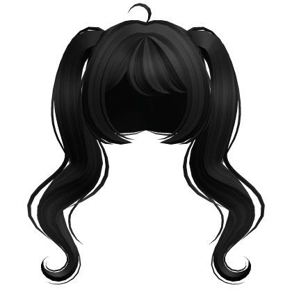 ୨୧ Black Cute High Wavy Pigtails Roblox item