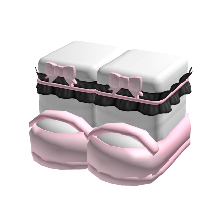 Cute Mary Janes With Bows (Pink and Black)
