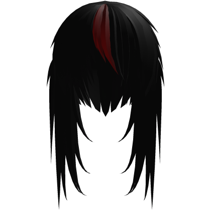 † wispy emo ponytails in black/red Roblox item