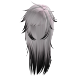 unkept messy long goth wolfcut in pink/black