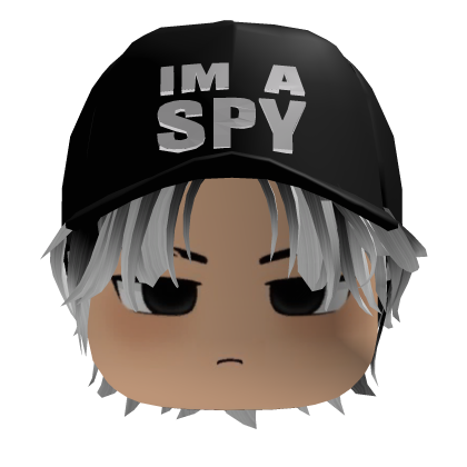 Spy Black & White Hair w/ Cap & Boy Face Roblox item