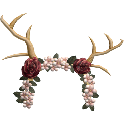 Gold Red Flower Deer Antlers