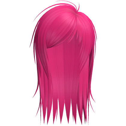 cute messy side part scene hair in hot pink Roblox item