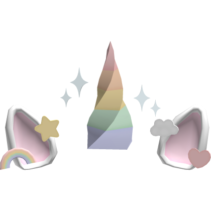 Cute Unicorn Sparkle Horn Rainbow Kawai Ear + Clip
