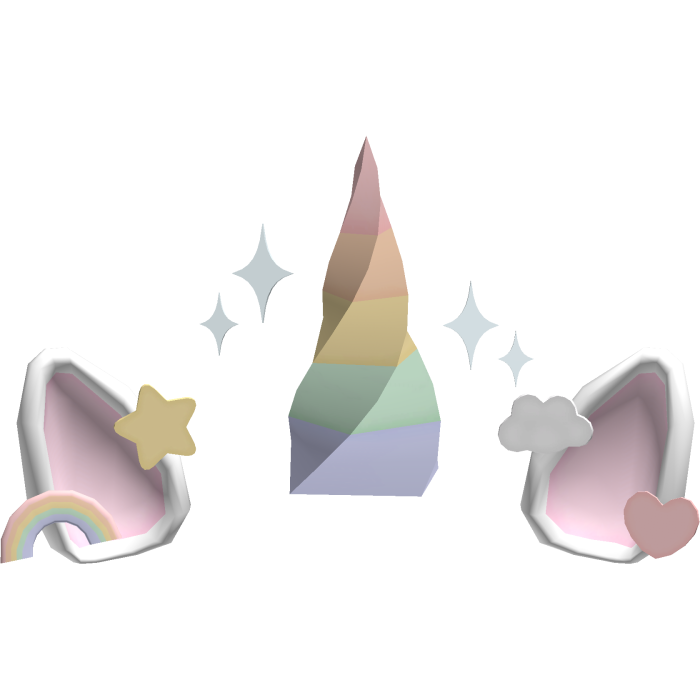 Cute Unicorn Sparkle Horn Rainbow Kawai Ear + Clip