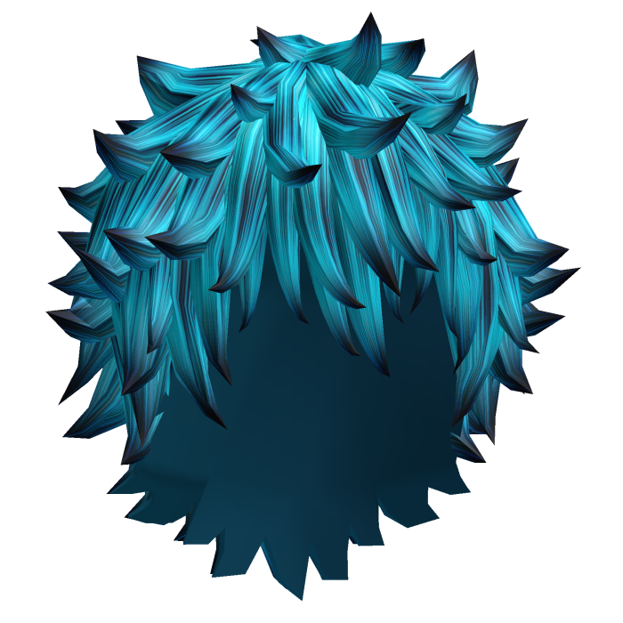 cyan fluffy emo hair