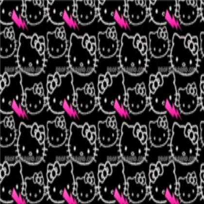 2000s y2k hello kitty black patterned design Roblox decal