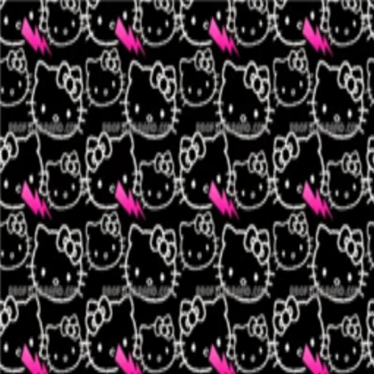 2000s y2k hello kitty black patterned design