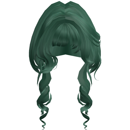 Anime Soft Curly Hair w/ Bangs (Green)