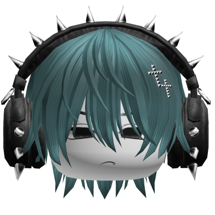 Boy Hair W/ Punk Headphones Teal V2
