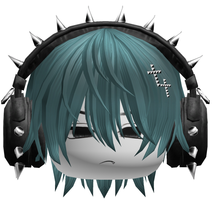 Boy Hair W/ Punk Headphones Teal V2
