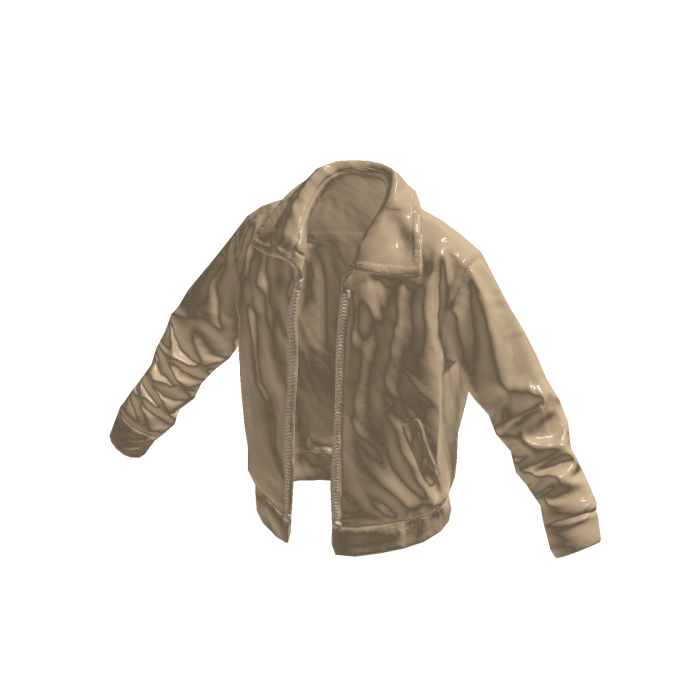 Beige Leather Bomber Jacket