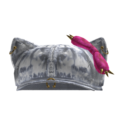 Y2K style washed grey denim punk beret